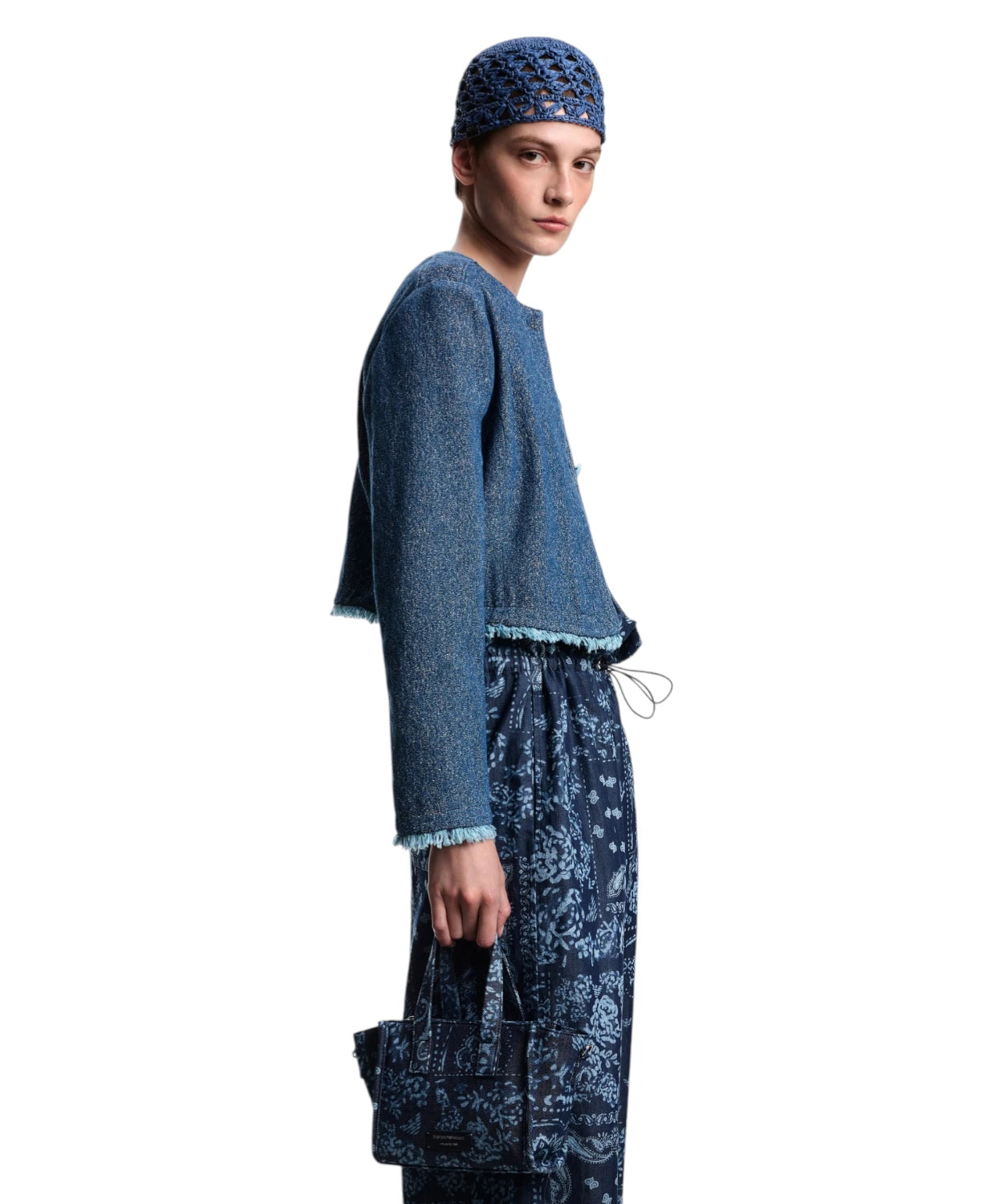 Pantaloni Chambray Donna con Stampa Bandana