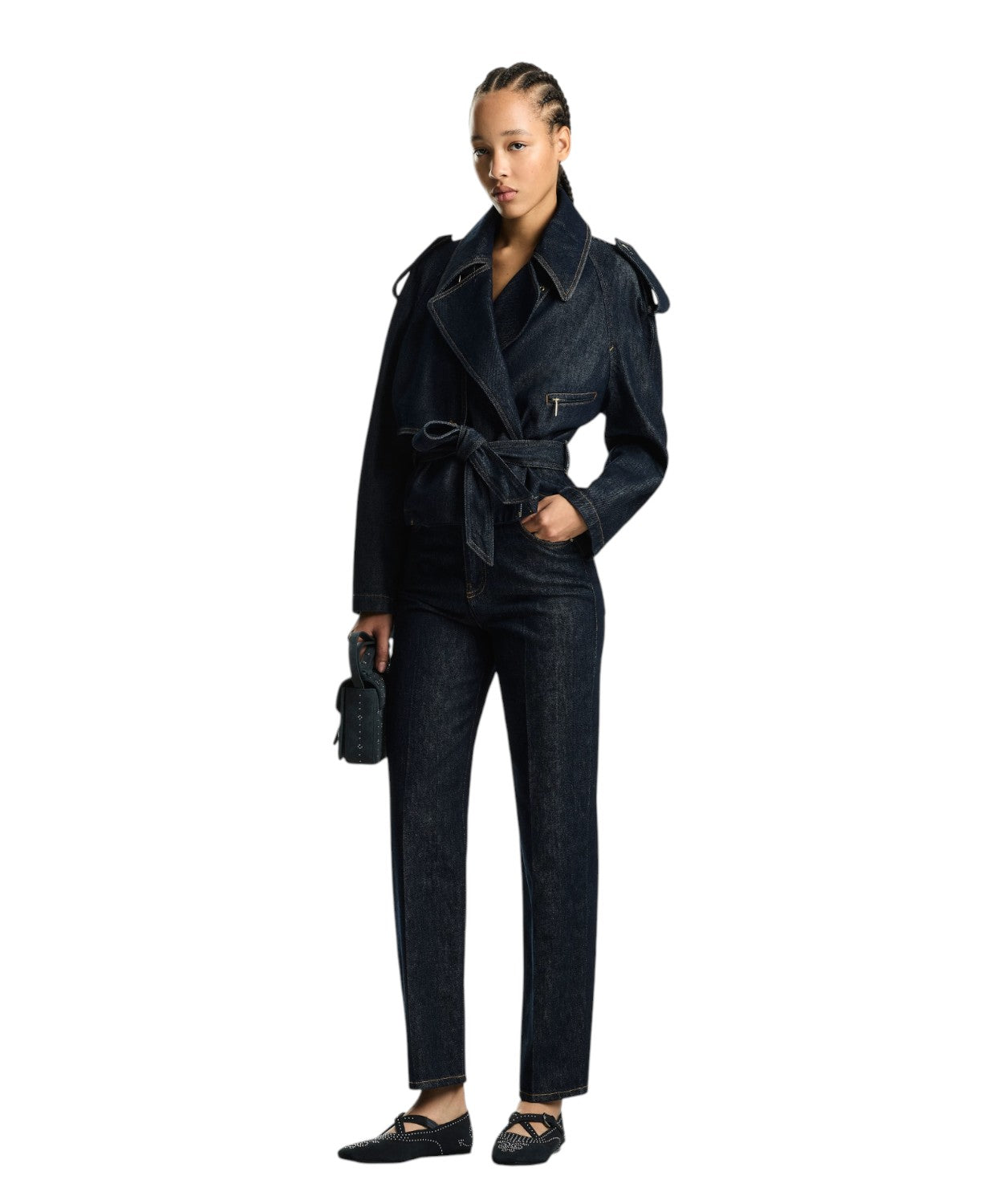 Giacche Donna in Denim Over con Cintura e Spalline