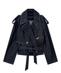 Giacche Donna in Denim Over con Cintura e Spalline