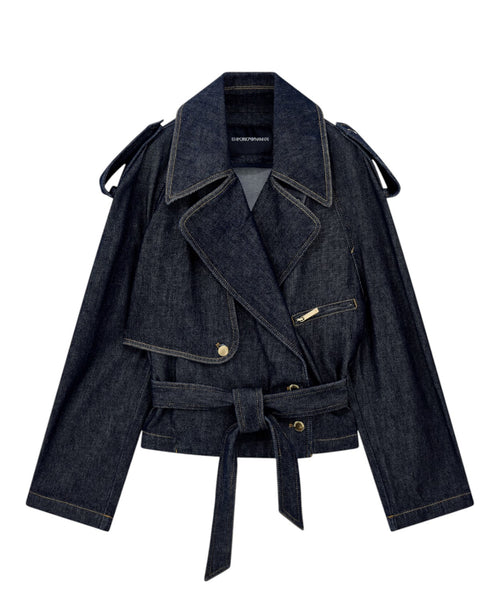 Giacche Donna in Denim Over con Cintura e Spalline
