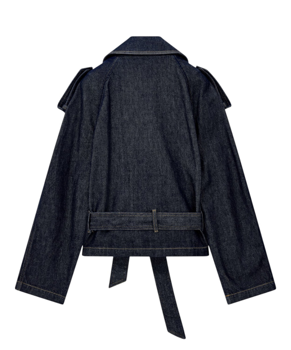 Giacche Donna in Denim Over con Cintura e Spalline