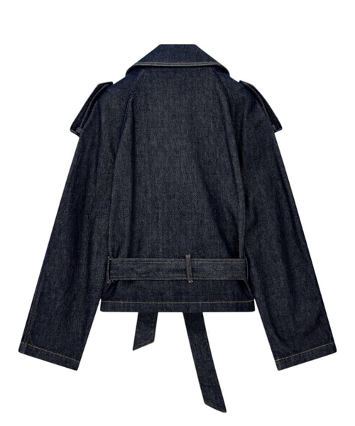 Giacche Donna in Denim Over con Cintura e Spalline