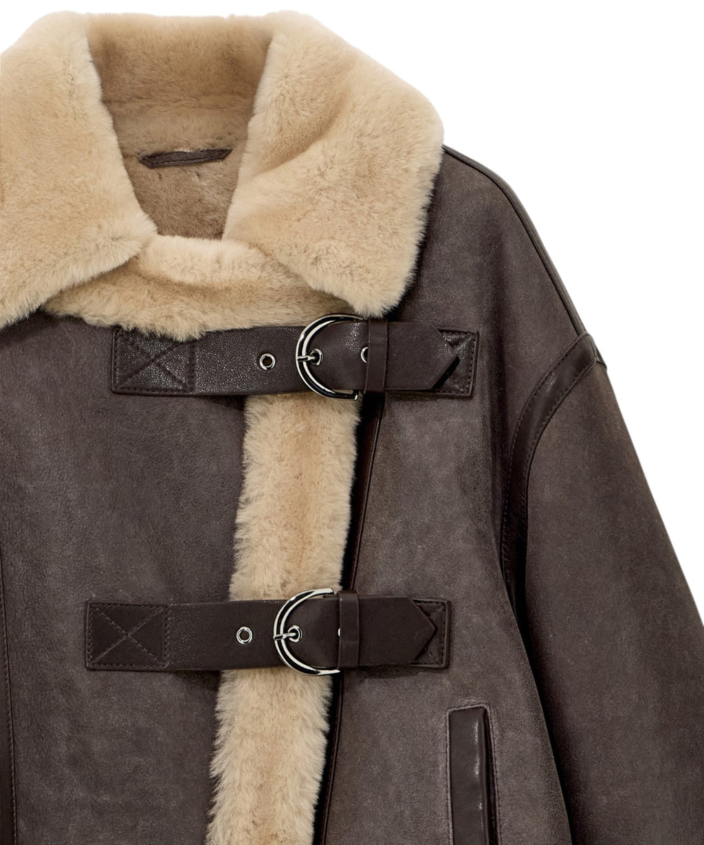 Giubbotto Donna in Shearling e Pelle di Agnello
