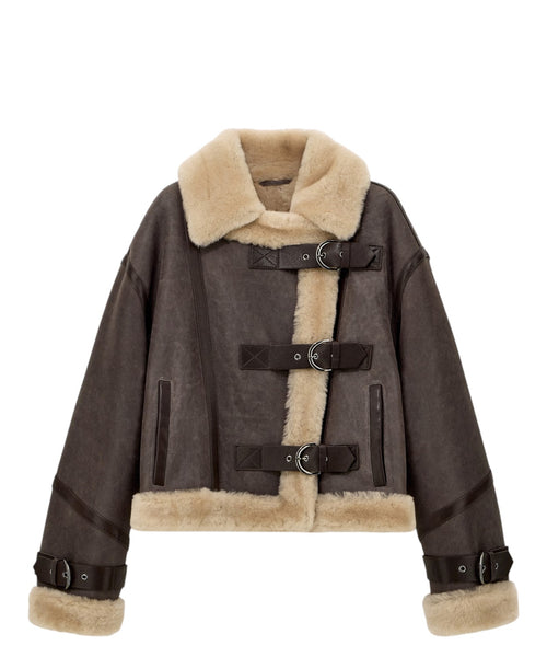 Giubbotto Donna in Shearling e Pelle di Agnello