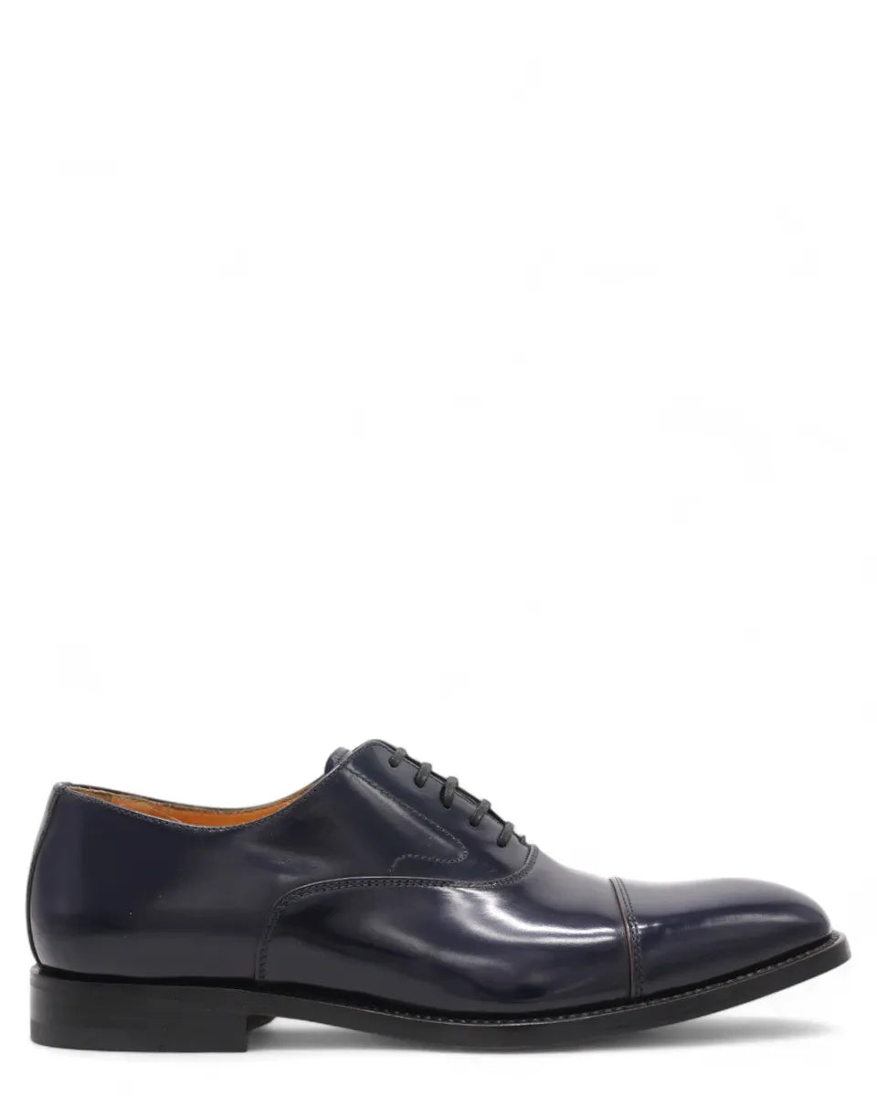 Scarpe Derby in Pelle Antik Blu-Graziano Salvatelli-Stringate-Vittorio Citro Boutique