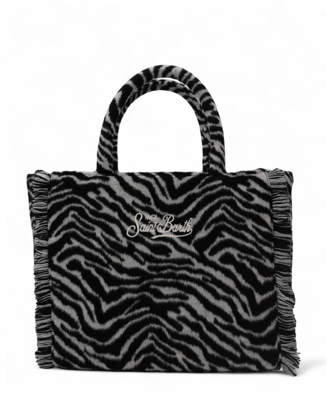 Colette Felt zebrata – borsa a mano in misto lana con tracolla-Mc2 Saint Barth-Borse a mano-Vittorio Citro Boutique