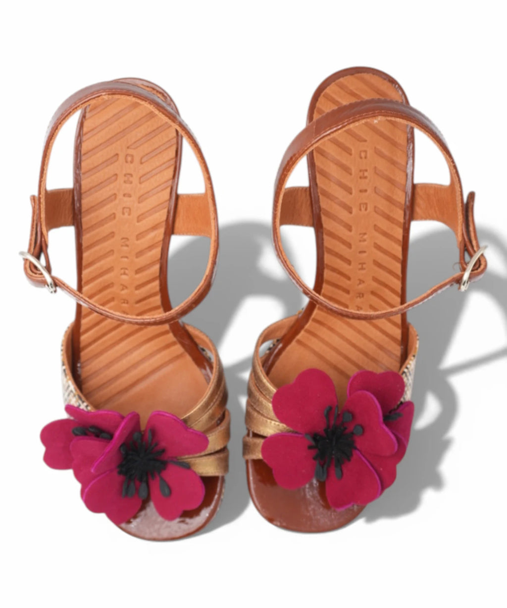 Dames Sandalen Chie Mihara PARLOTA48 met Rode Bloem
