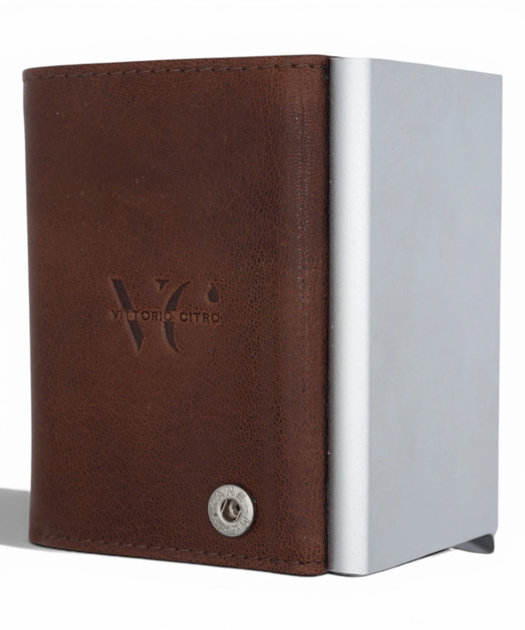 Brown Genuine Leather Wallet with RFID Protection