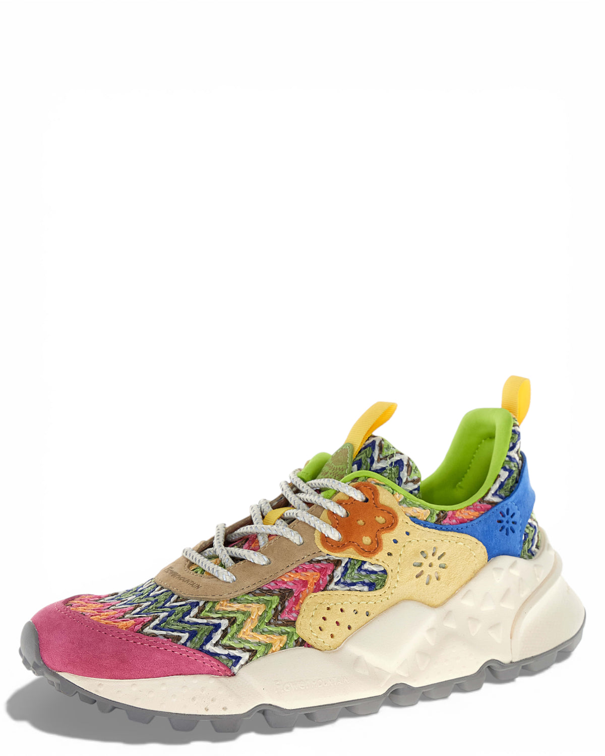 Flower Mountain – YAMANO 3 UNI Sneakers in suede e tessuto tecnico – Bianco - Donna - Boutique
