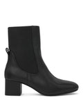 Tronchetto Nero Pelle con Elastico Tacco 5cm-JVAM-Stivali-Vittorio Citro Boutique