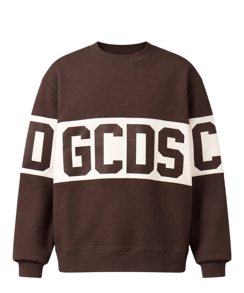 GCDS Sweatshirt mit Rundhalsausschnitt und kontrastierendem Band-Logo