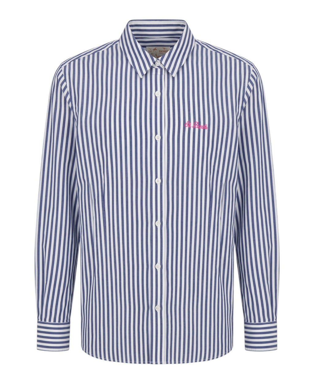 Brigitte Poplin Cotton Shirt with Labubu Embroidery