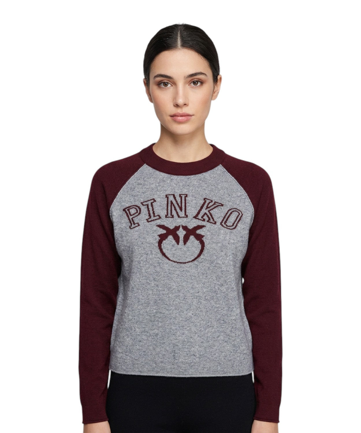 Maglione Pinko Amsterdam Bicolore con Logo