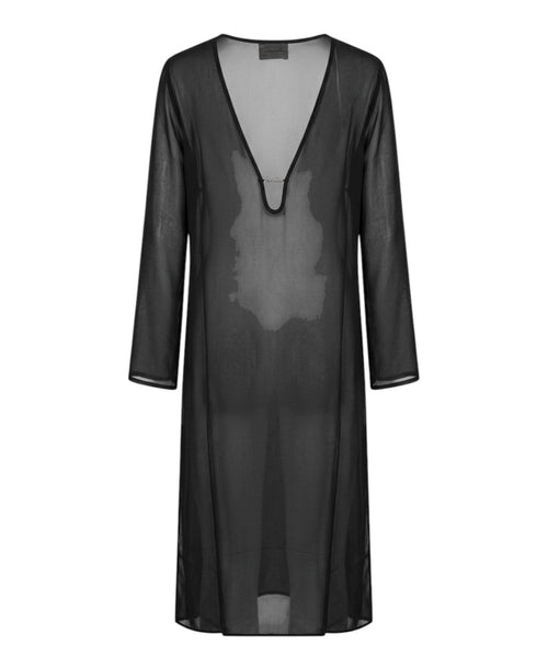 Georgette badjas met centraal logo
