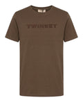T-Shirt Donna in Cotone con Logo in Rilievo Twinset