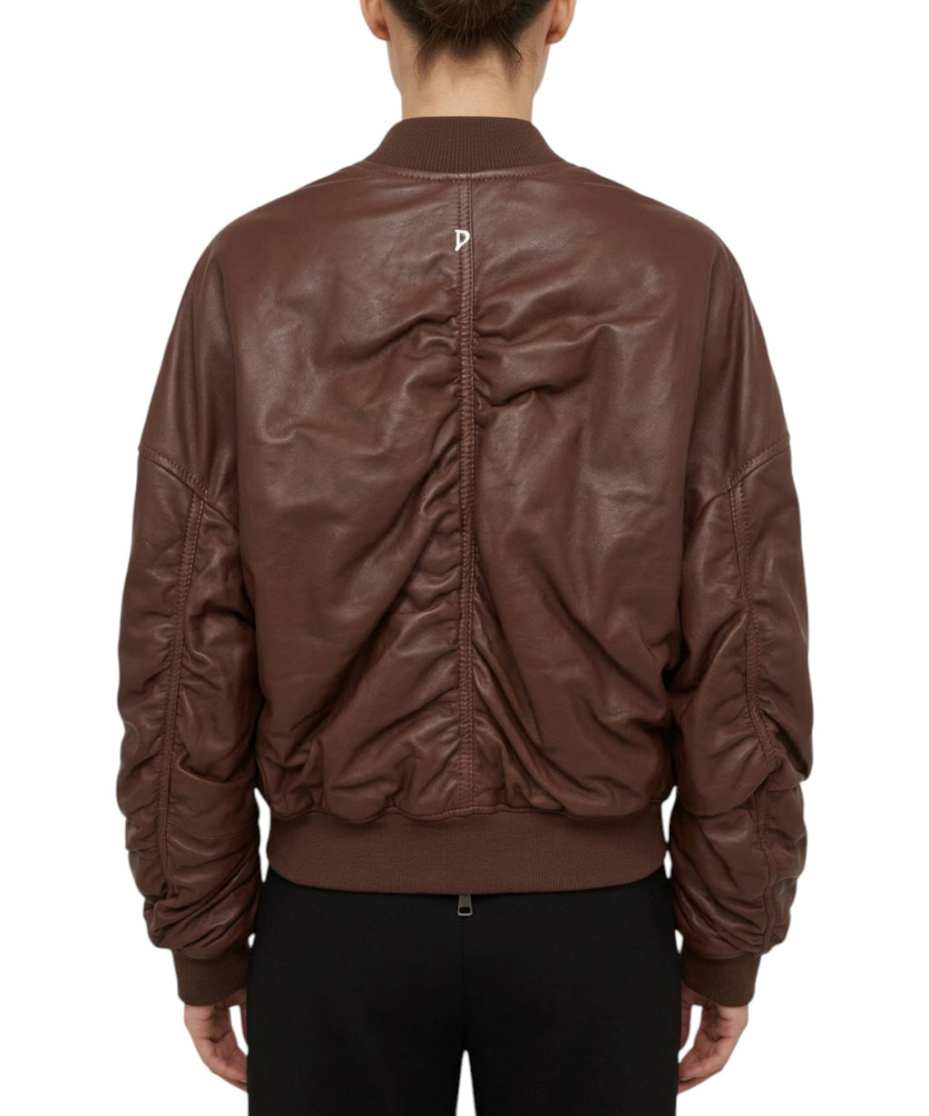 Dondup Bomber Nappa con Maniche Arricciate