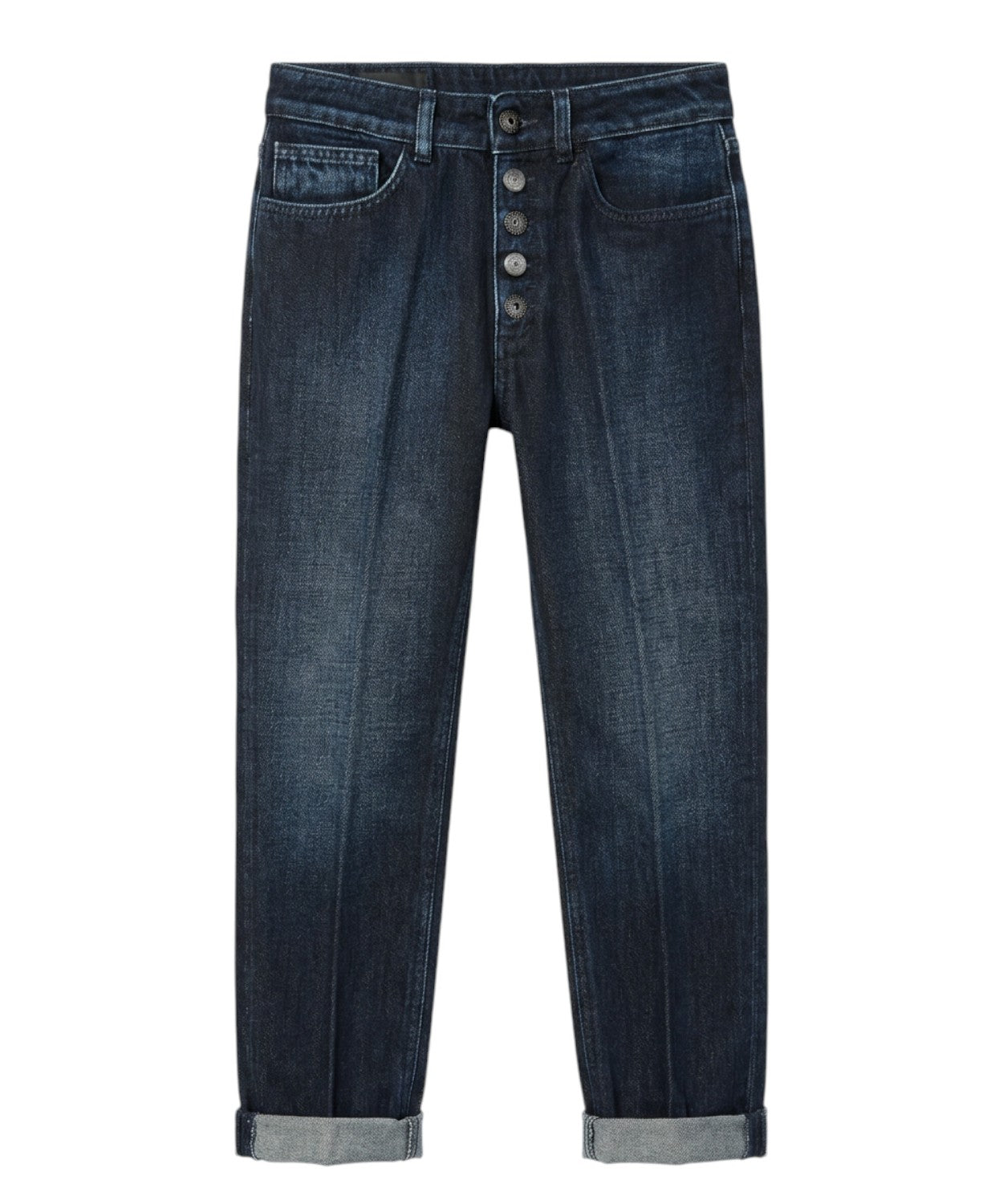 Dondup Koons Jeans Loose Fit Denim con Bottoniera Gioiello