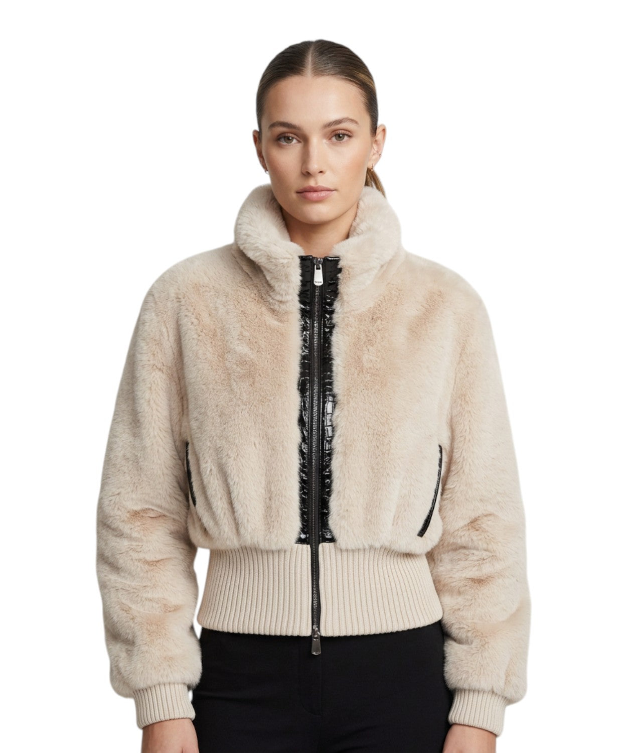 Bomber Pinko Bagels in simil pelliccia elegante