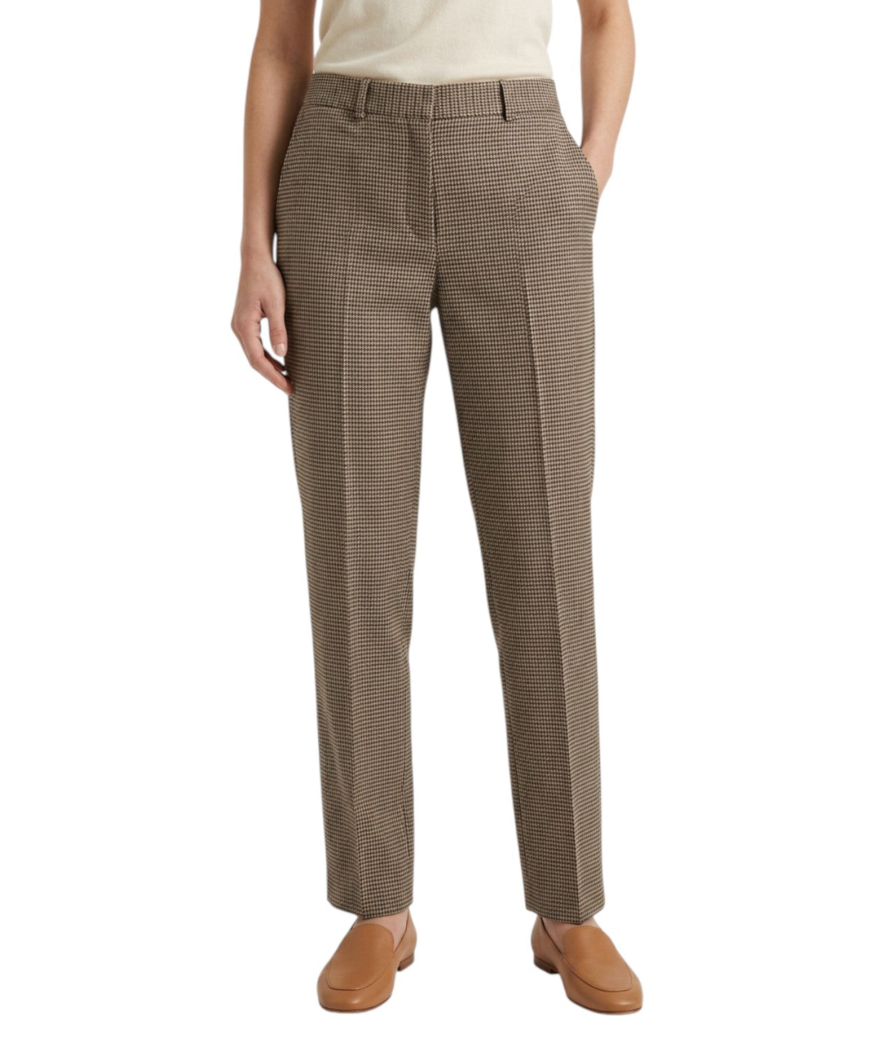Pantaloni Pied-de-Poule Twinset con piega centrale