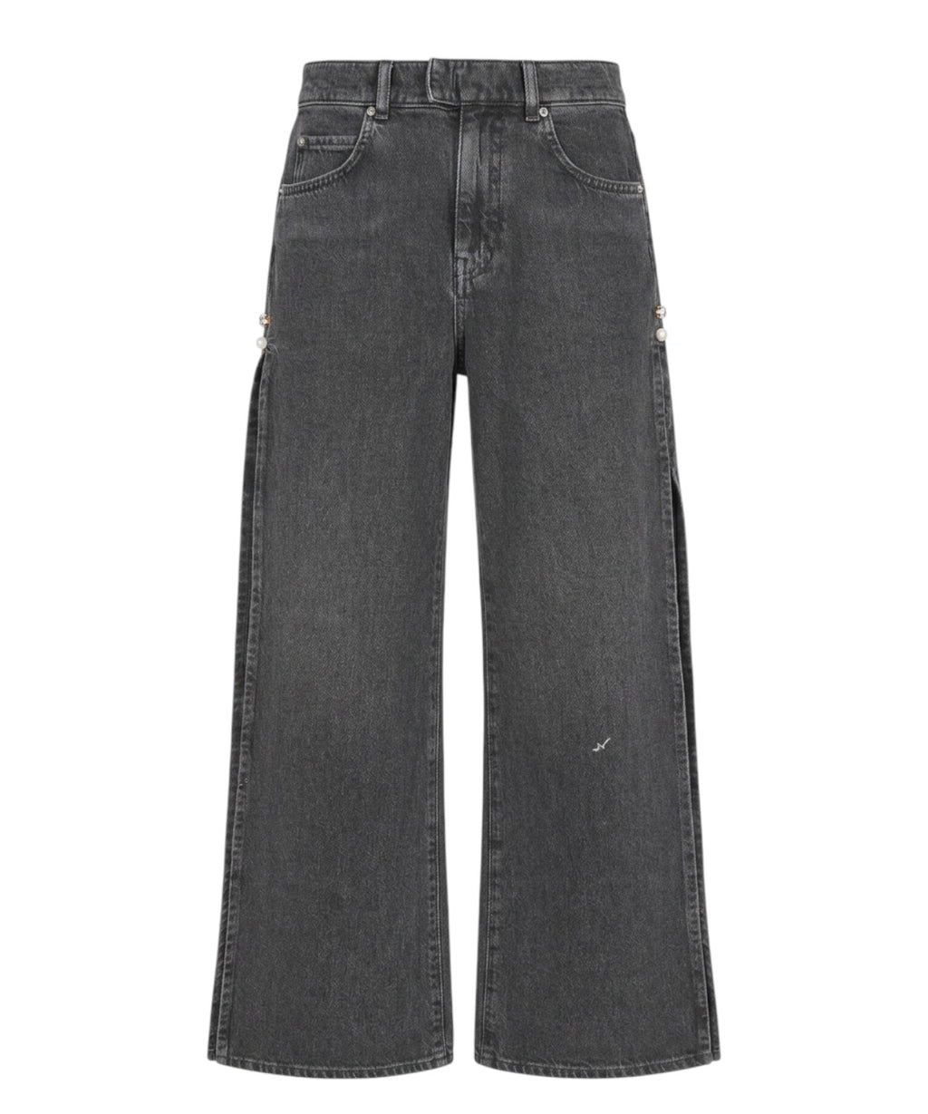 Pantaloni Pinko Wanda Denim con Spacco Laterale