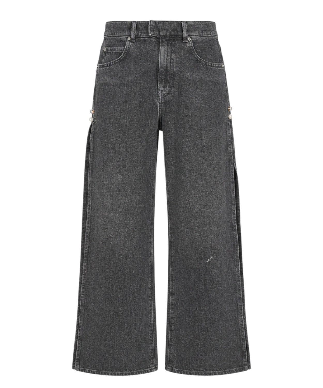 Pantaloni Pinko Wanda Denim con Spacco Laterale