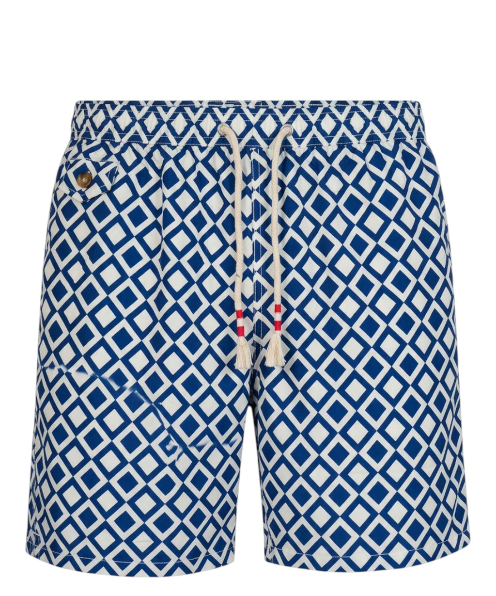 Men's boxer swim trunks MC2 Saint Barth with Geometric Print