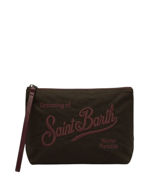 Clutches Aline i voksbehandlet bomuld med logo