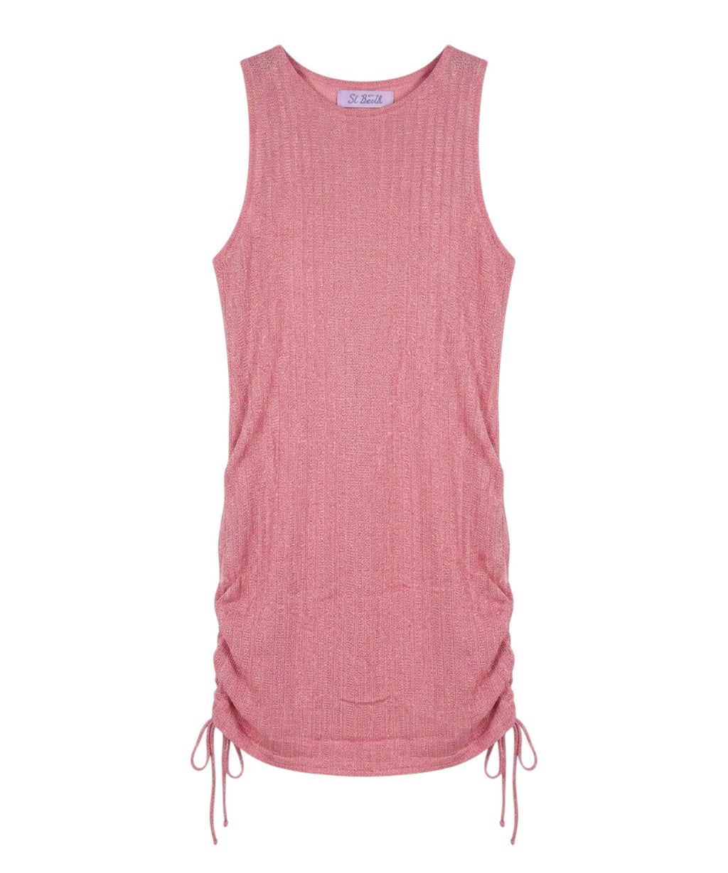 Sleeveless Midi Dress in Lurex with Drawstring