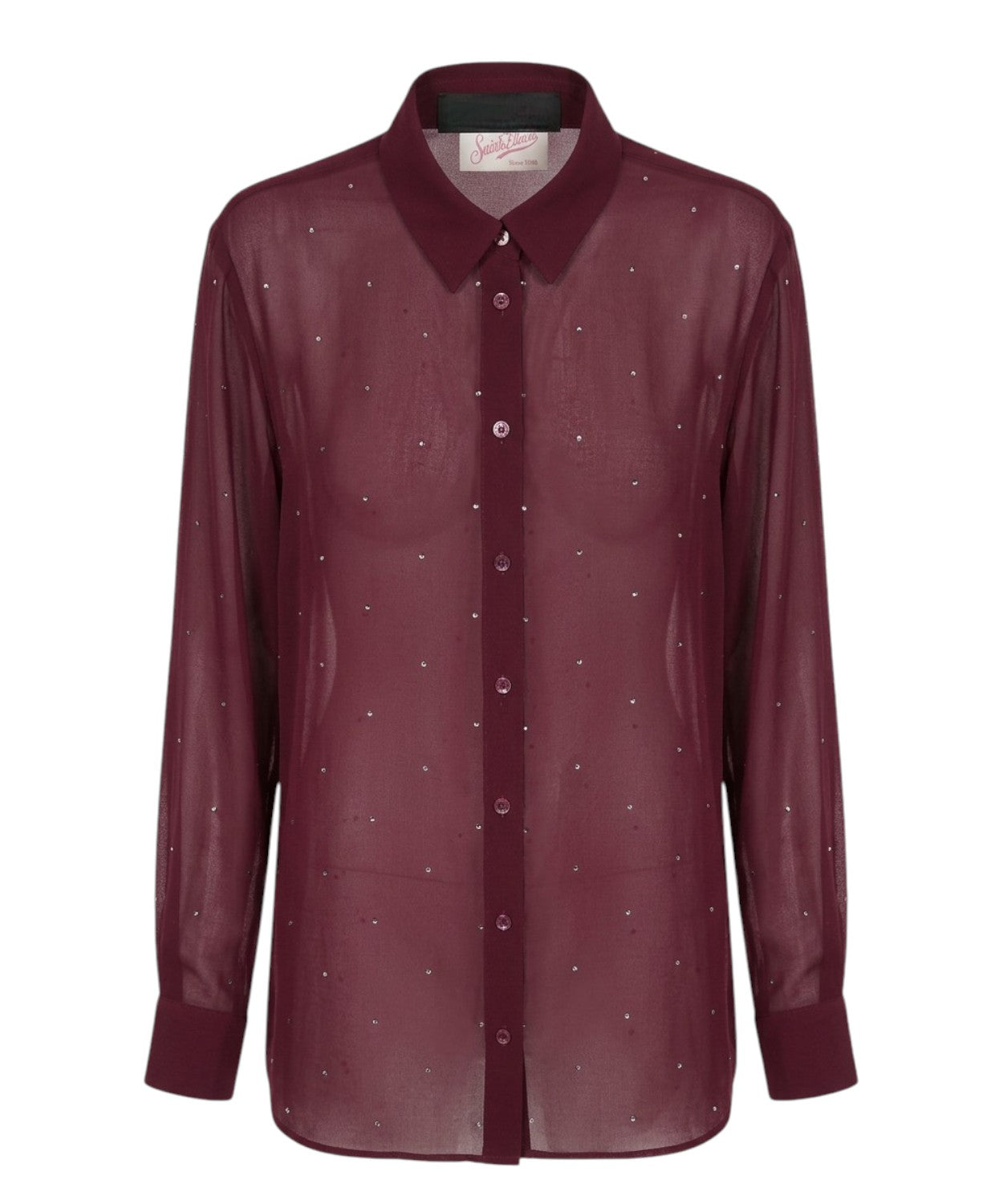 Camicia MC2 Saint Barth Brigitte z georgette se štrasem