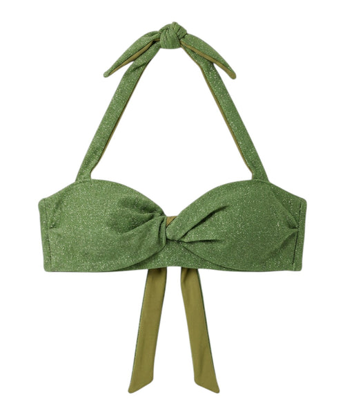 Bikini Lurex Donna con Top a Nodo e Vita Alta