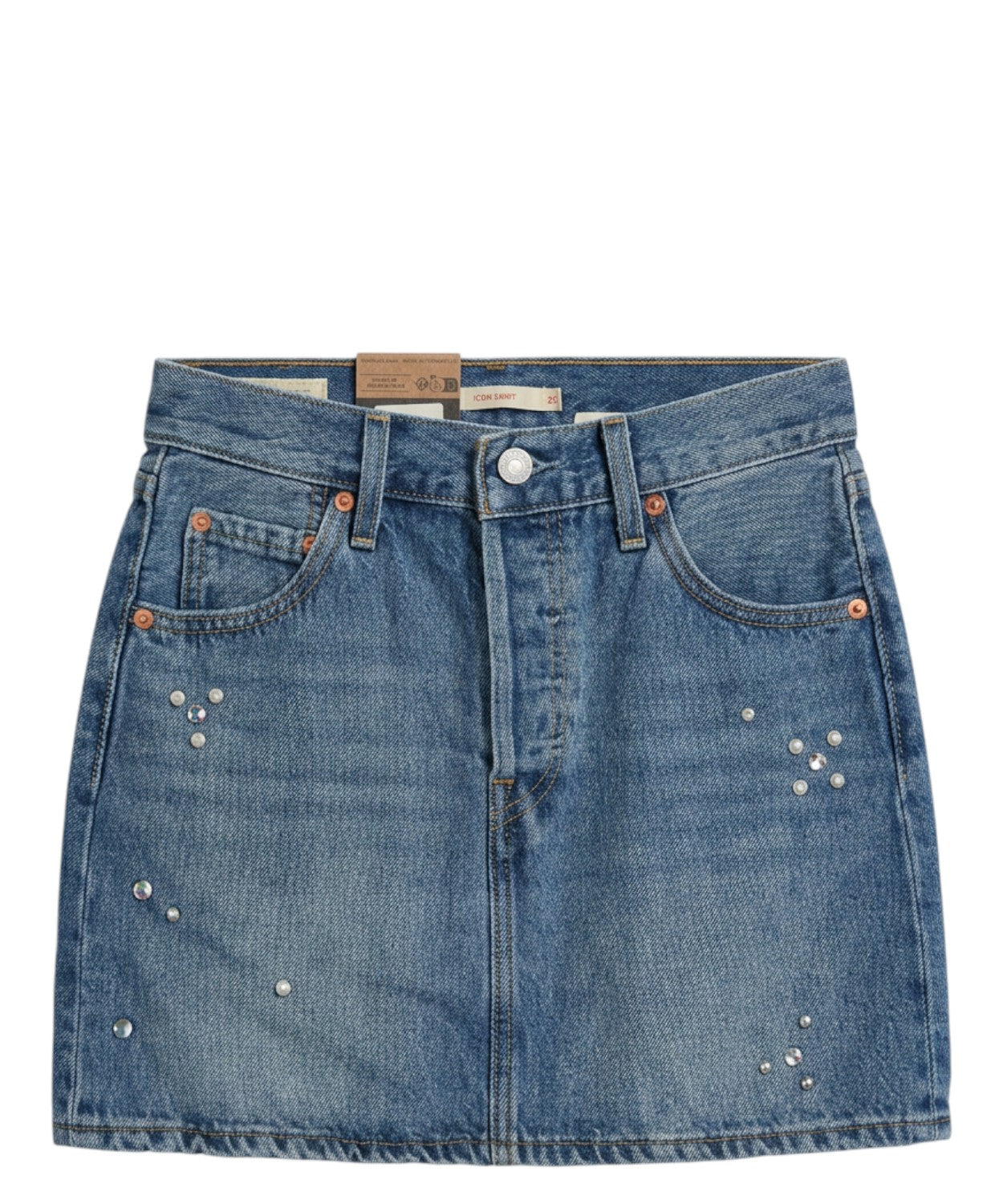 Gonna Levi's Denim con Strass Applicati