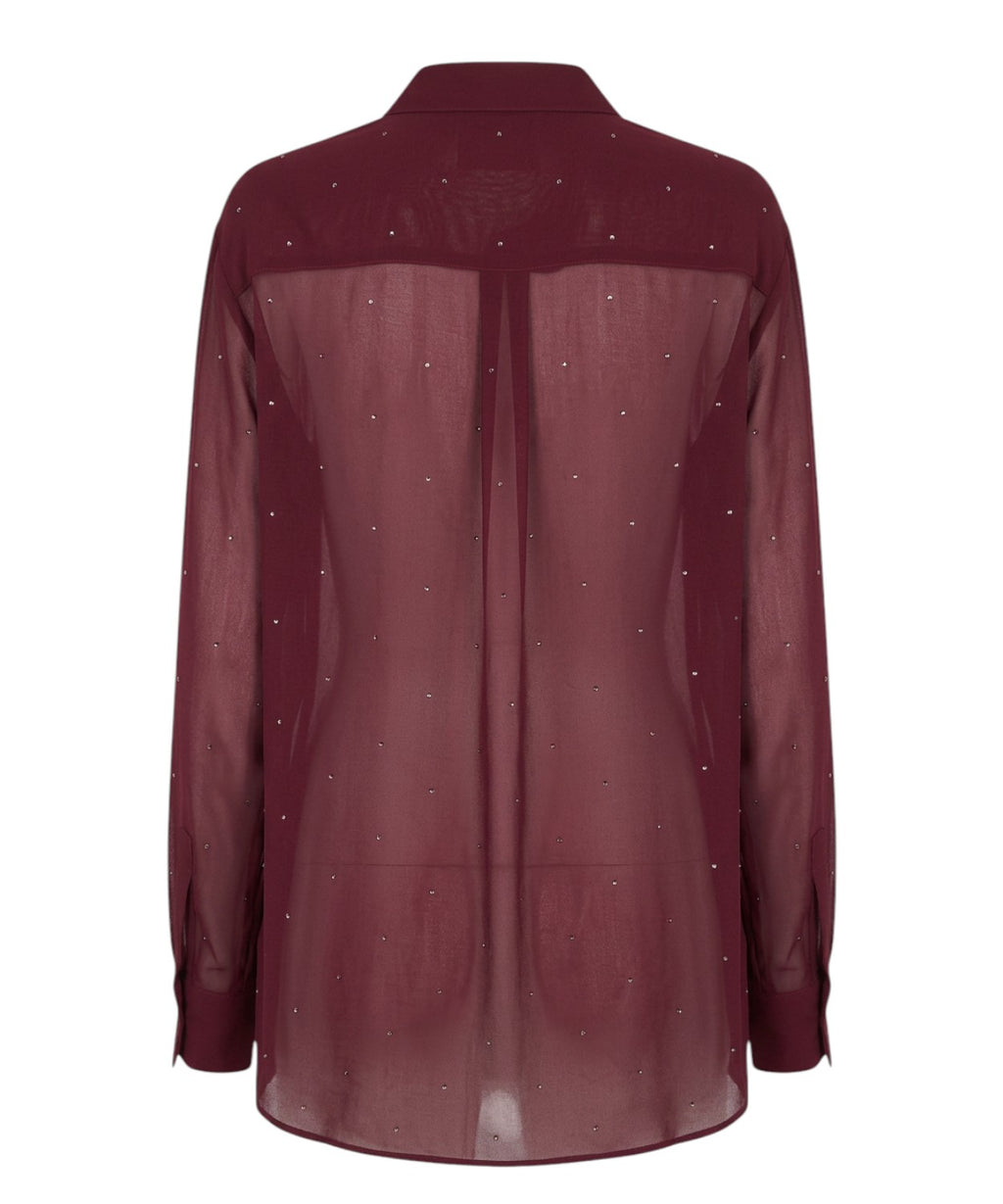 Camicia MC2 Saint Barth Brigitte z georgette se štrasem