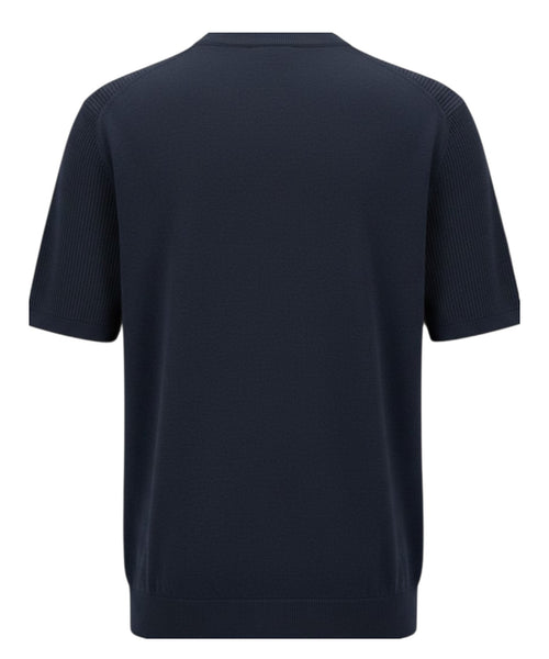 H953 Heren Cardigan van Zijde en Katoen met Halflange Mouwen