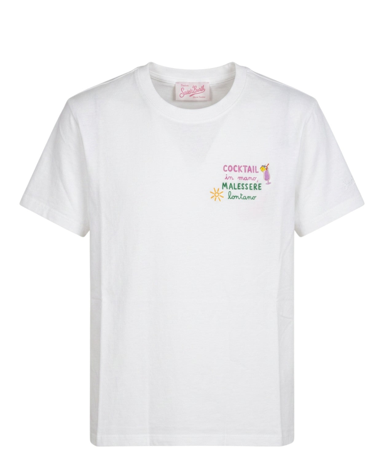 Tričko Emilie MC2 Saint Barth s výšivkou a připevněným přívěskem