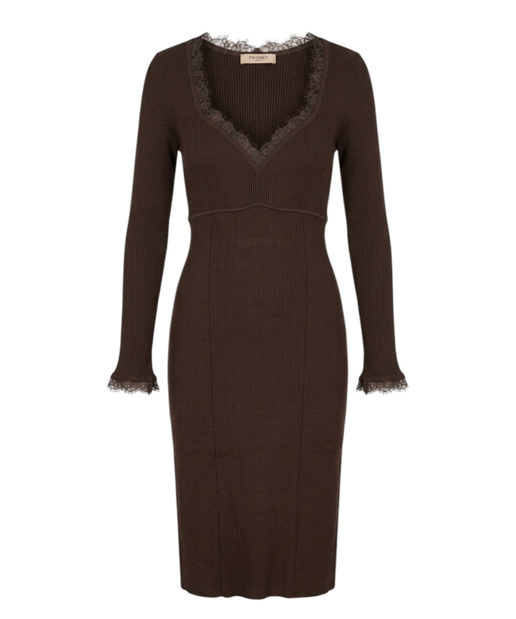 Abito Twinset Donna in Maglia con Pizzo Elegante