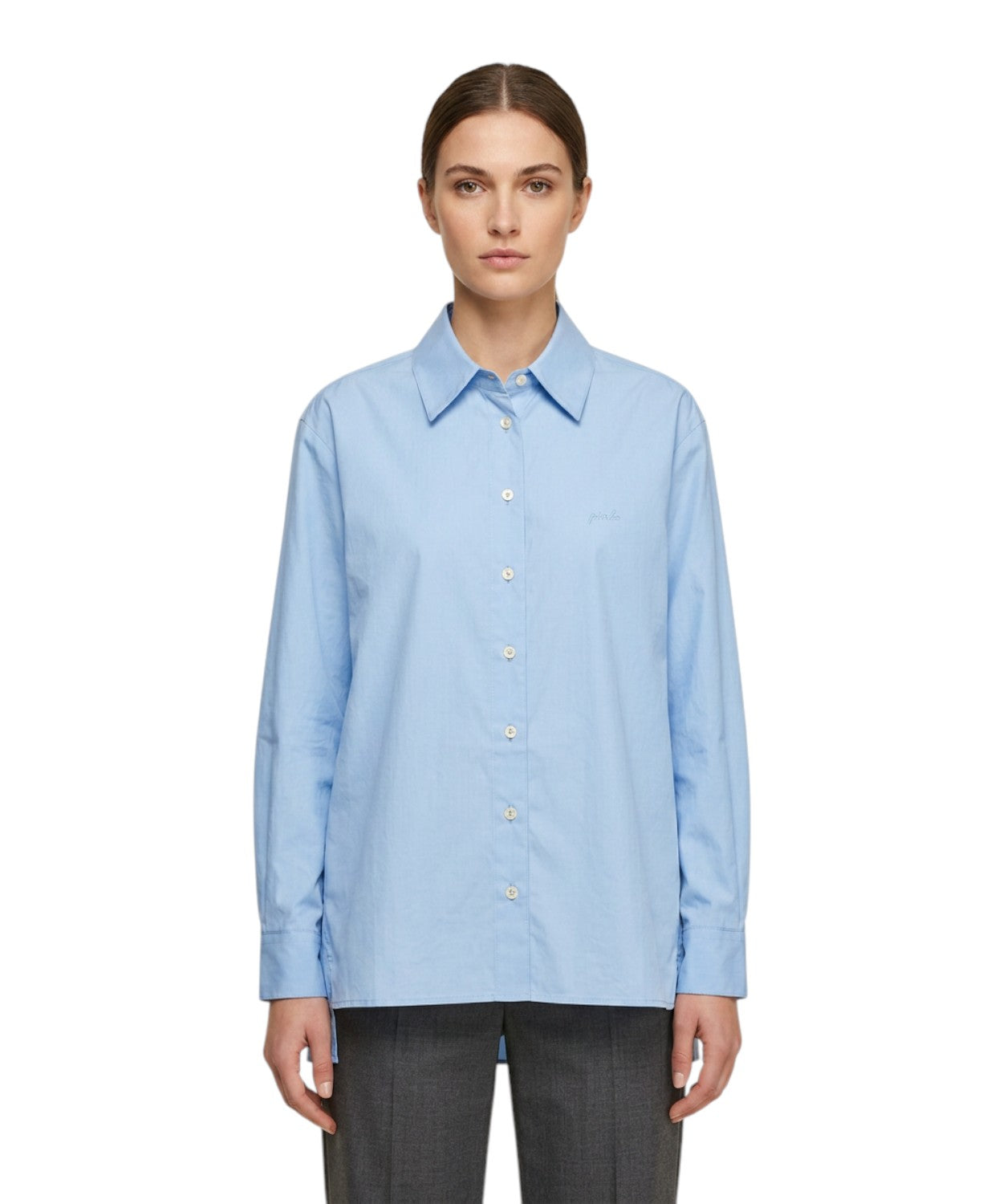 Camisa Pinko Connie en popelina de algodón con logo