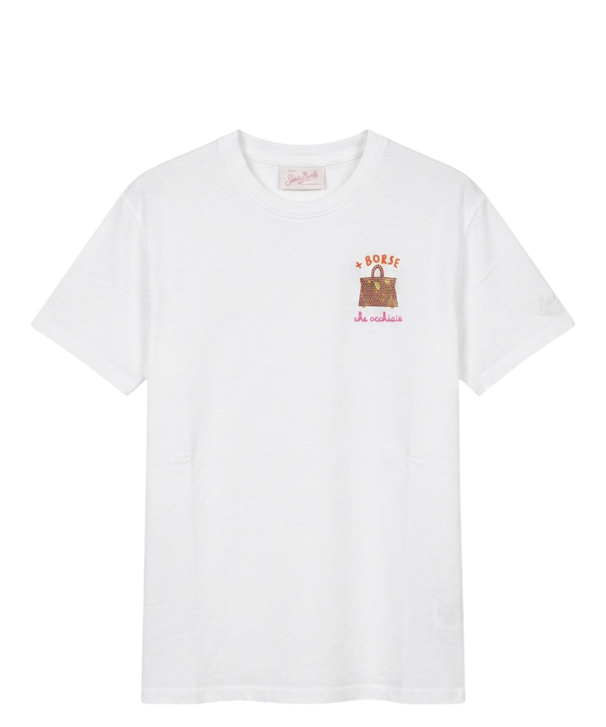 Emilie MC2 Saint Barth T-shirt with Rhinestone Embroidery