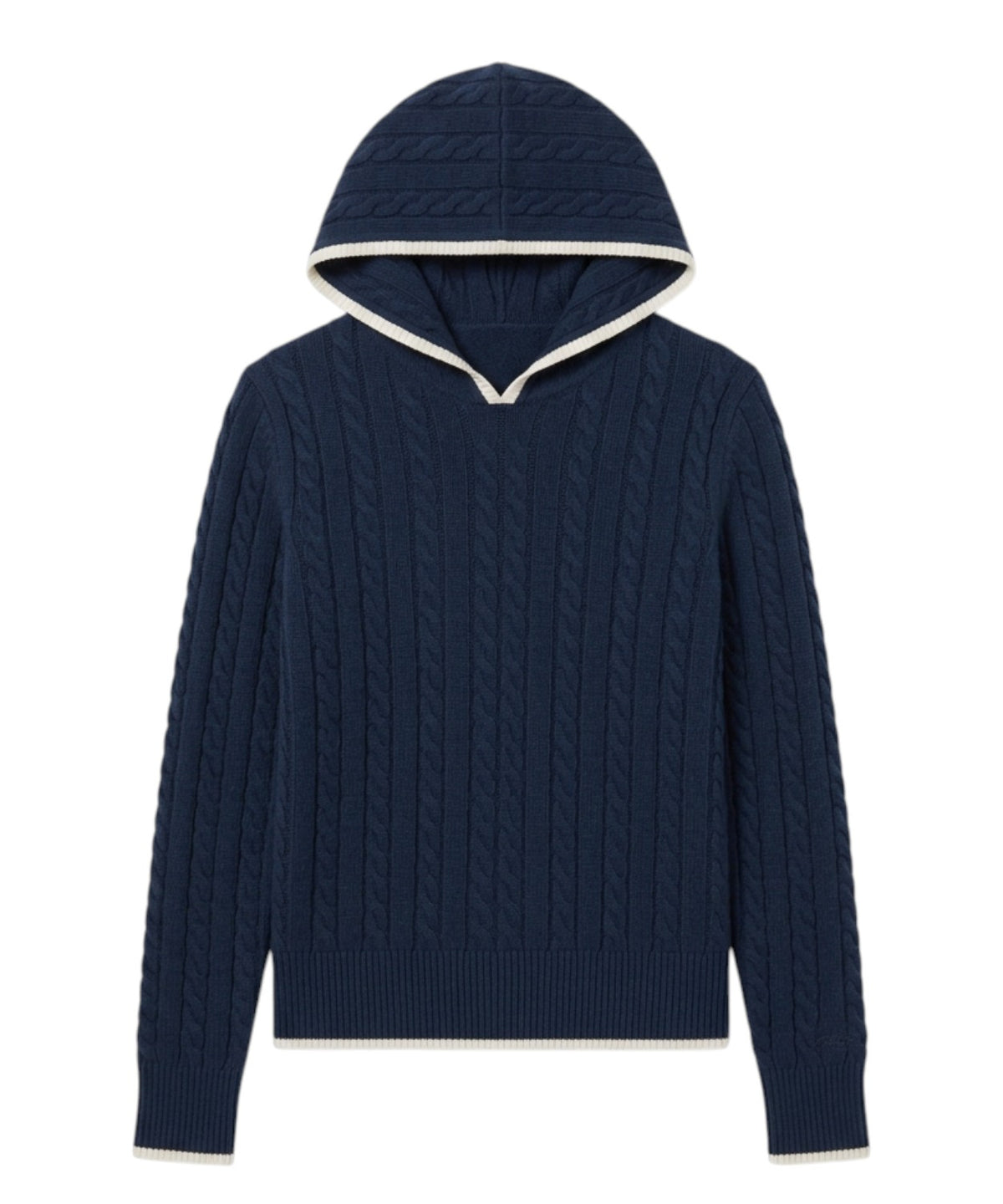 Jersey de mujer MC2 Saint Barth Laurent de punto trenzado con capucha