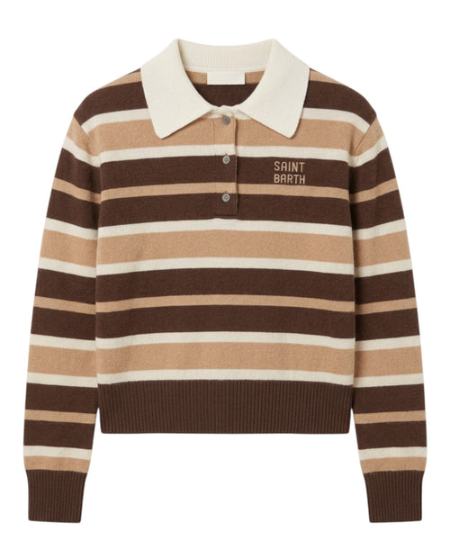 Maglione Donna MC2 Saint Barth Hadidy con Colletto e Bottoni