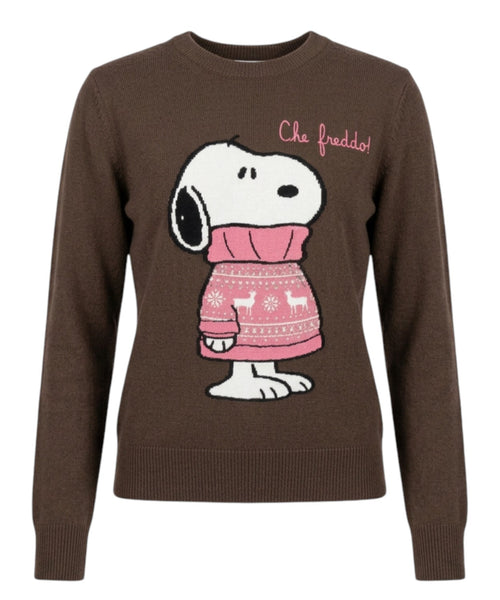 Maglia Girocollo New Queen con Jacquard Snoopy
