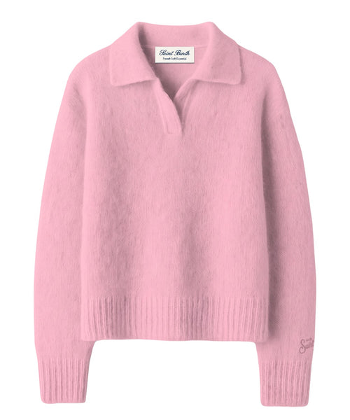 MC2 Saint Barth Annaelle Polo Donna in Mohair con Logo Ricamato