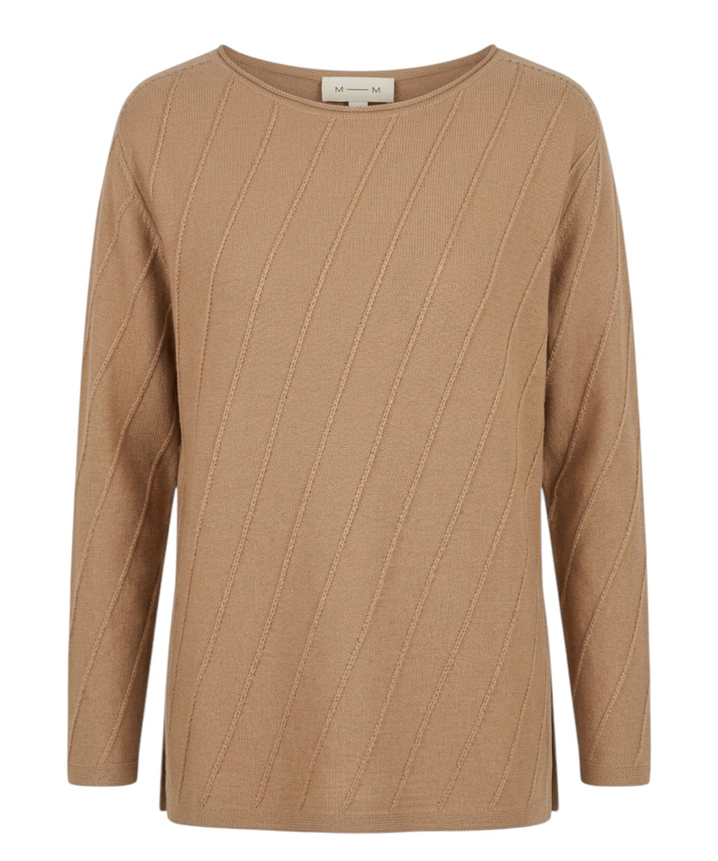 GINSENG Wool Sweater with Asymmetrical Pattern
