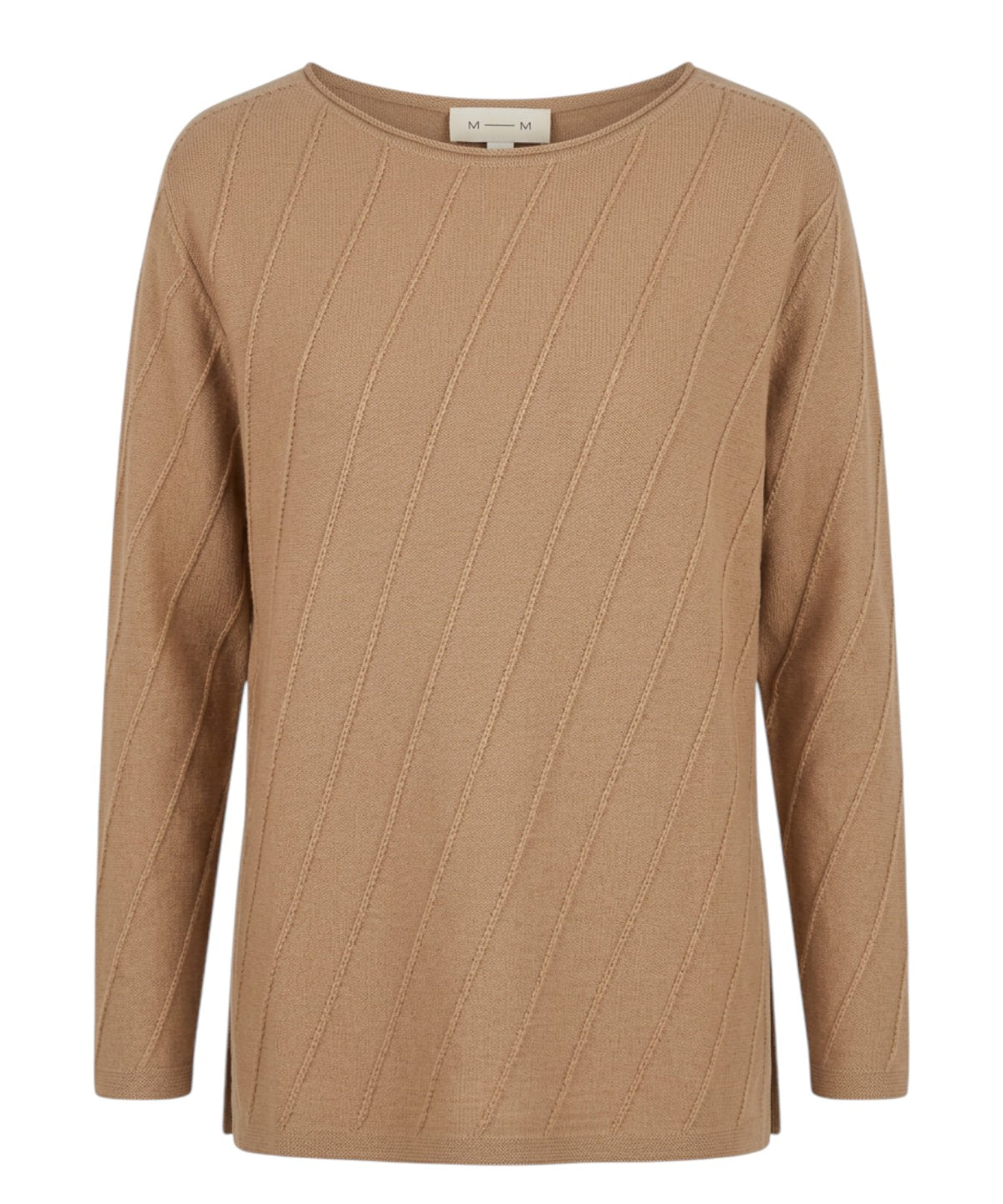 GINSENG Wool Sweater with Asymmetrical Pattern