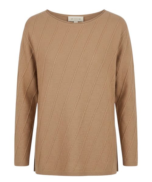 GINSENG Wool Sweater with Asymmetrical Pattern