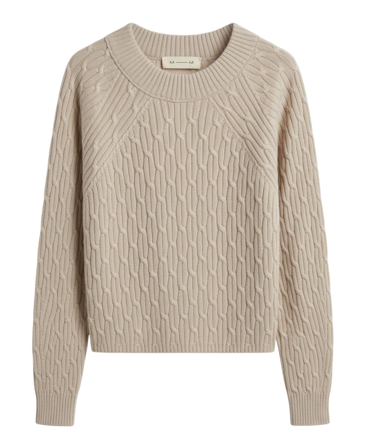 KABALA-sweater i bomuld med fletstrik og bådhals