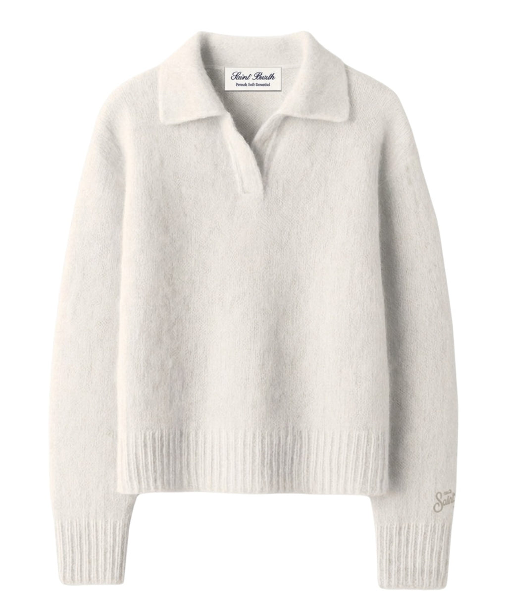 MC2 Saint Barth Annaelle Polo Donna in Mohair con Logo Ricamato