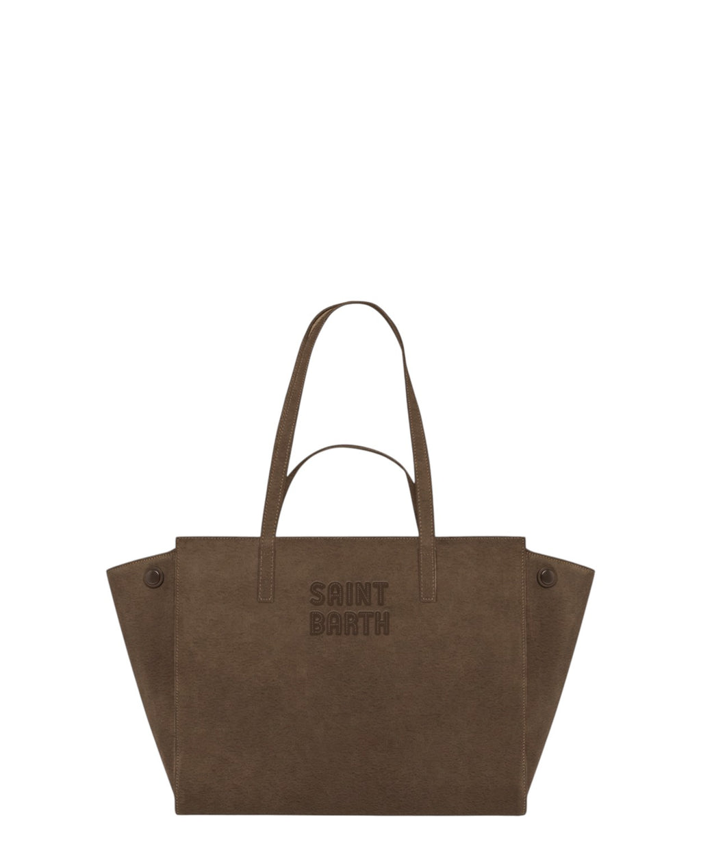 Jour Midi-tas van suède met logo