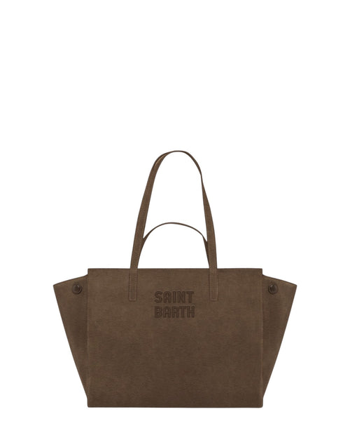 Borsa Jour Midi em camurça com logótipo