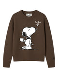 Tessa Cashmere-Blend Crew-Neck Sweater with Snoopy Rhinestones