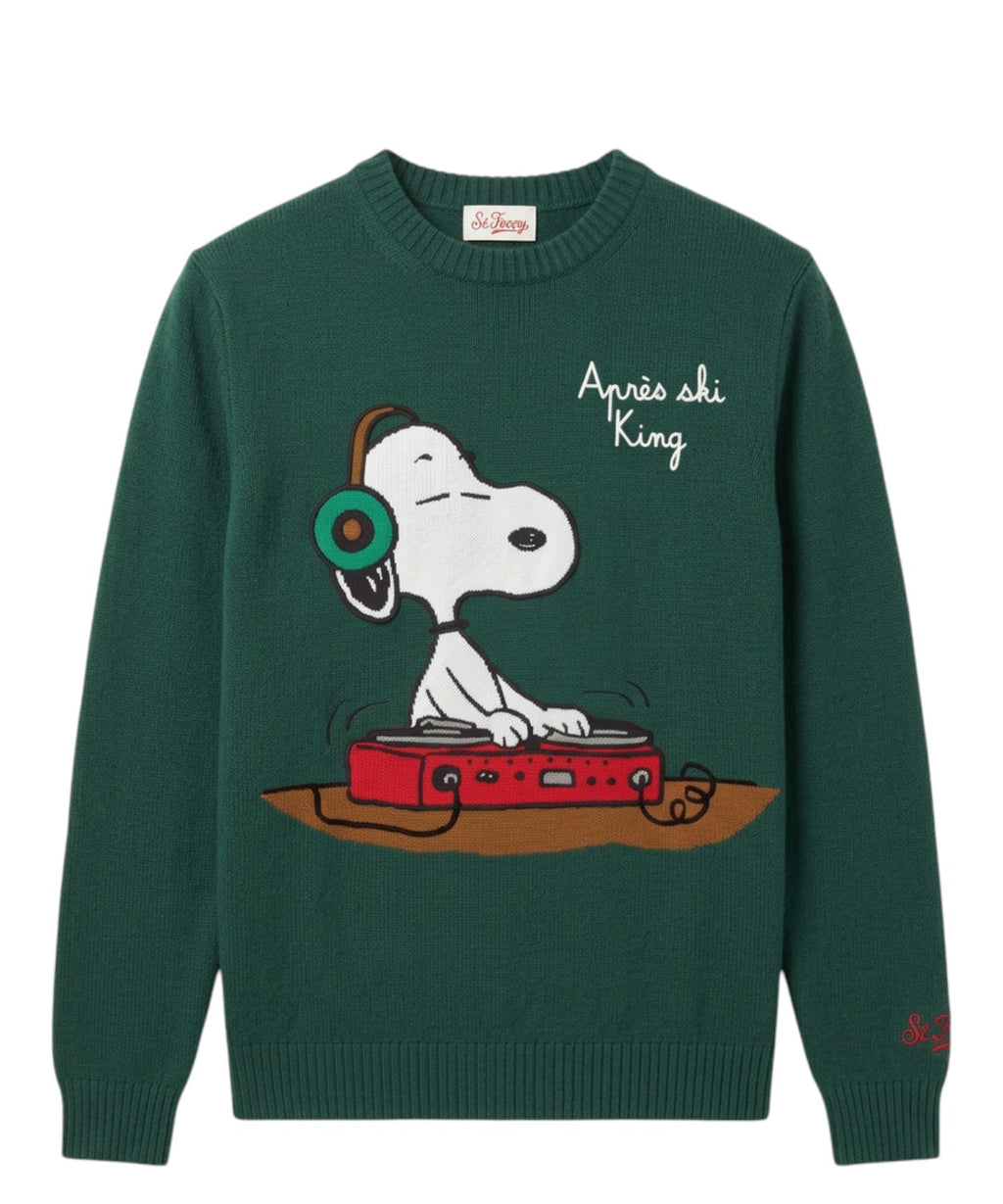 Svetr Heron z kašmírové směsi s výšivkou Snoopy